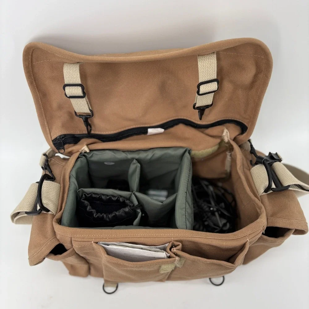 Domke F-2 Original Camera Bag Canvas Made in USA Padded Insert Shoulder Brown